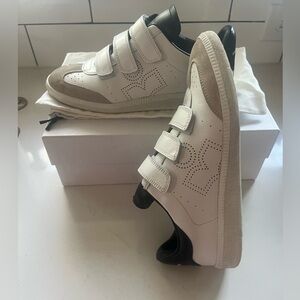 Isabel Marant  White  Tan and Black Sneakers